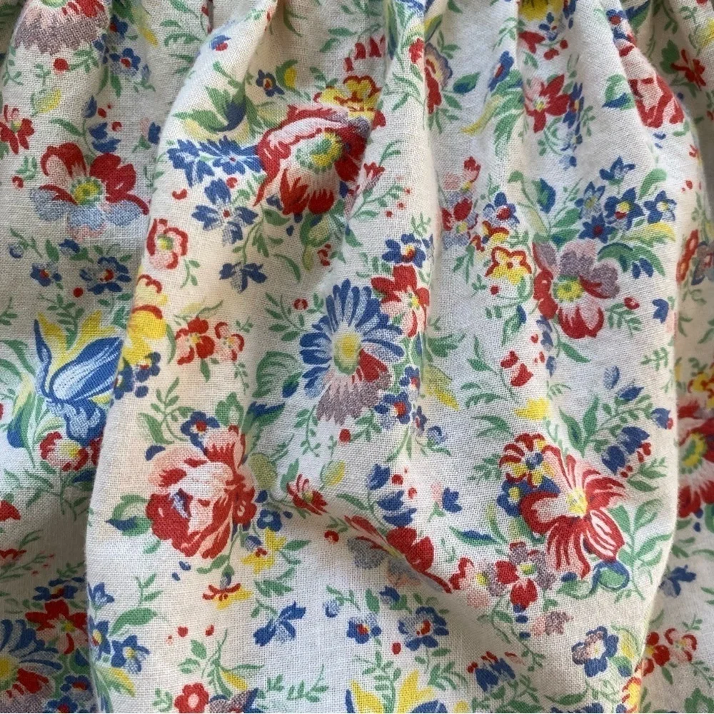 Ralph Lauren Cream Red Blue Yellow Green Floral Print Cotton Sundress 3 months